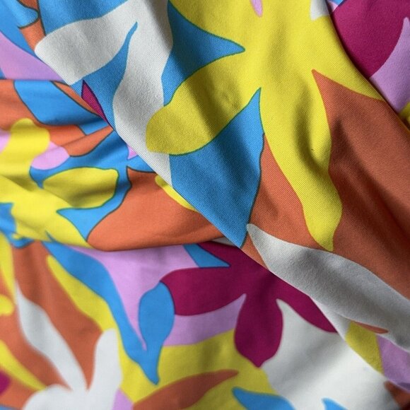 Lands End Tankini Swim Top Plus Size 18W V Neck Wrap Underwire Floral Colorful - Picture 5 of 10